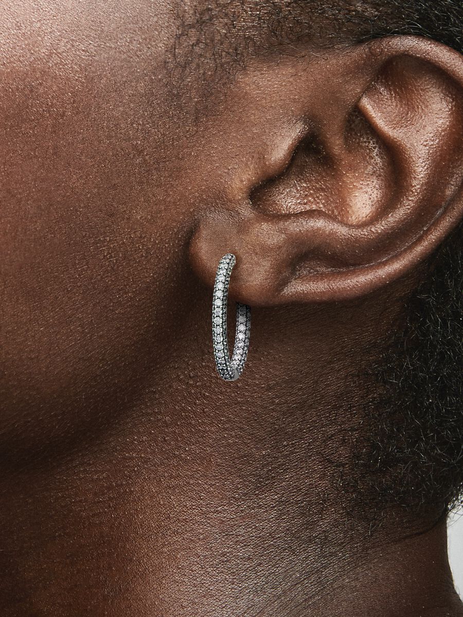 Argolas Pavé Pandora Timeless Prata