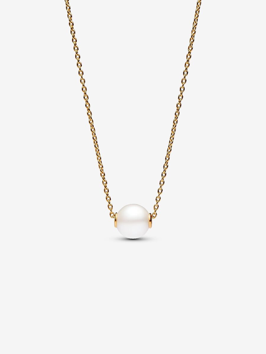 Colar Treated Freshwater Cultured Pearl Revestimento de ouro 14k