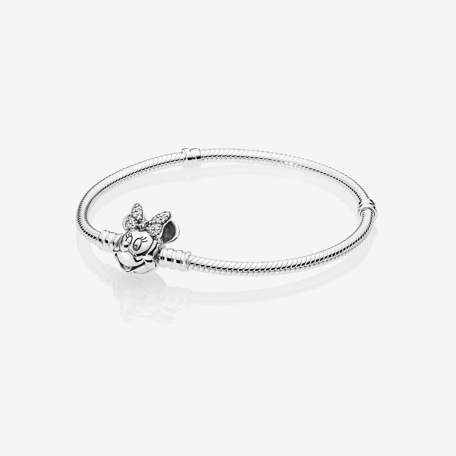 Pulseira de Malha Snake Fecho Minnie Pavé Disney Pandora Moments