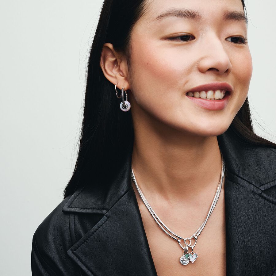 Colar Malha Snake Fecho Coração