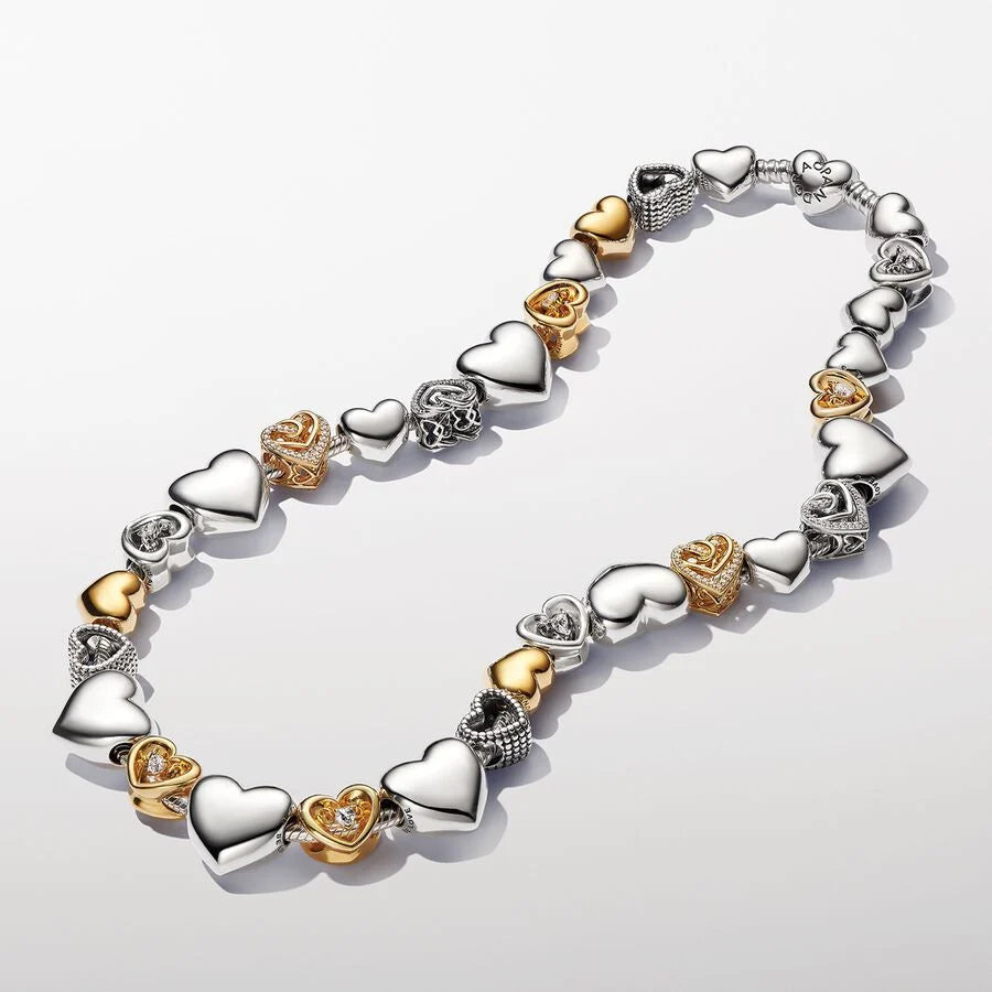 Colar Malha Snake Fecho Coração Pandora Moments