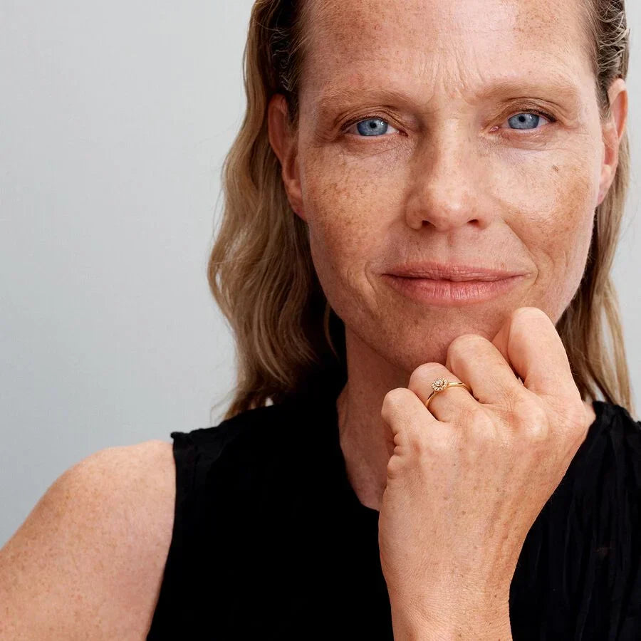 Anel Auréola Redonda Pavé