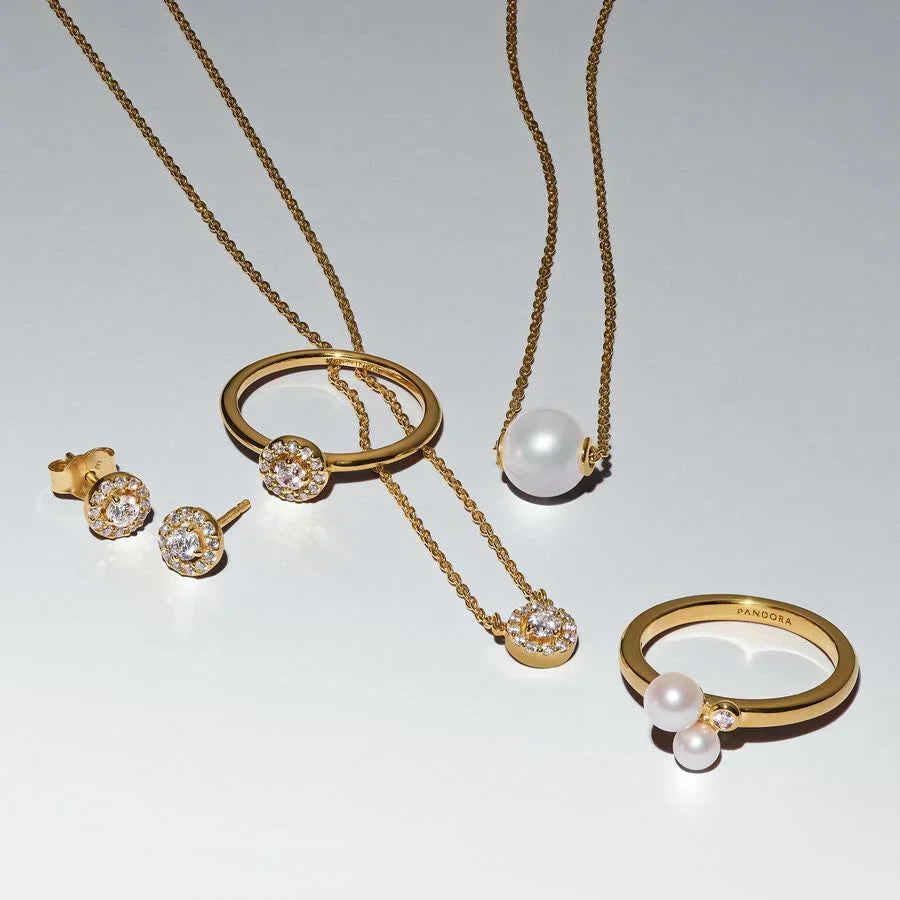 Colar Pendente Auréola Redonda Pavé