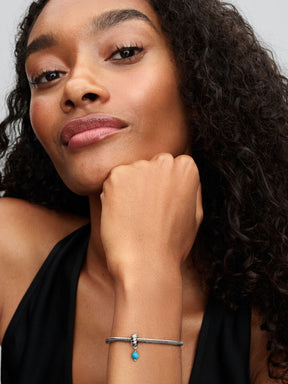 Conta Pendente Turquesa Prata