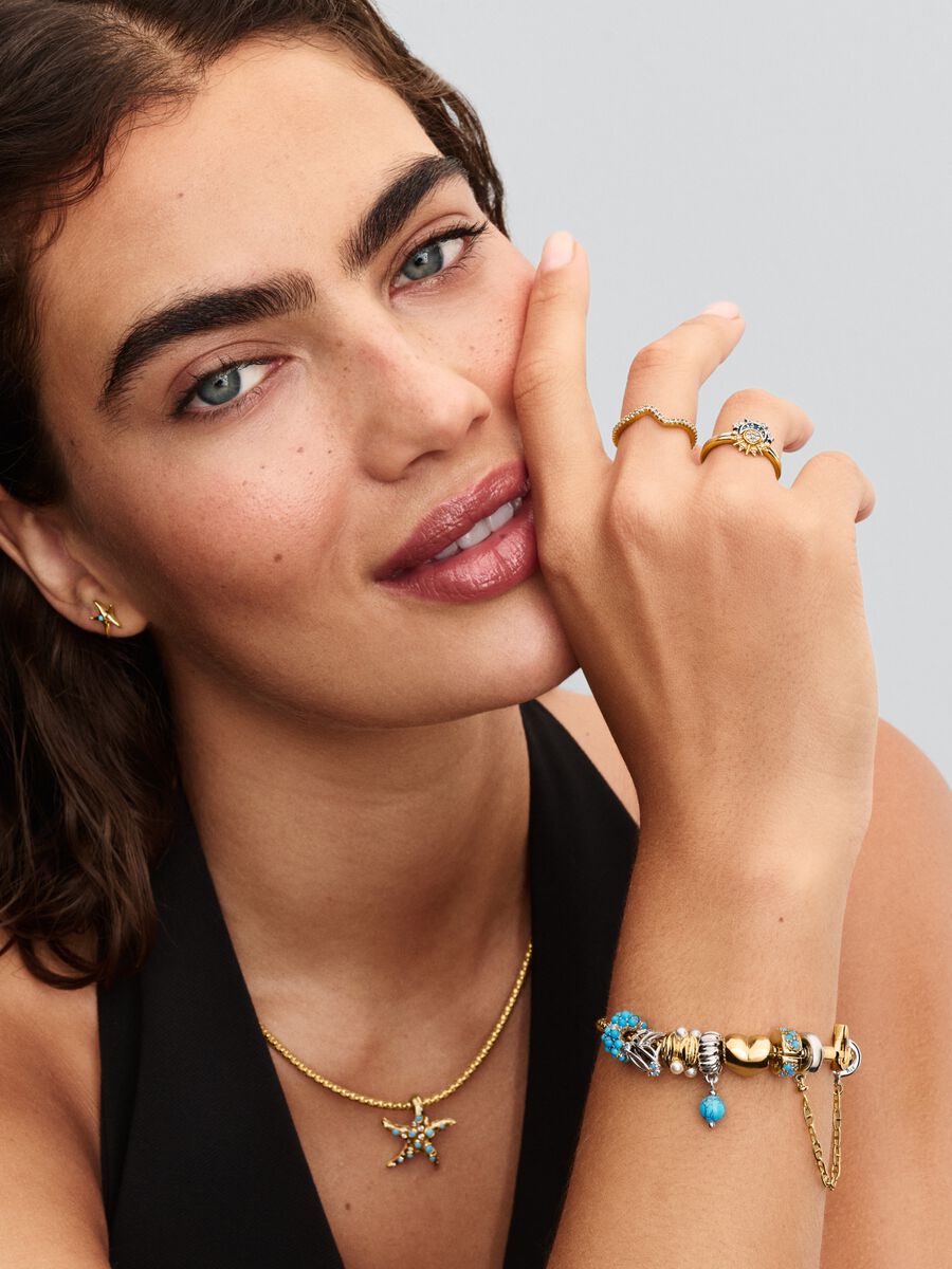 Conta Pendente Turquesa Prata