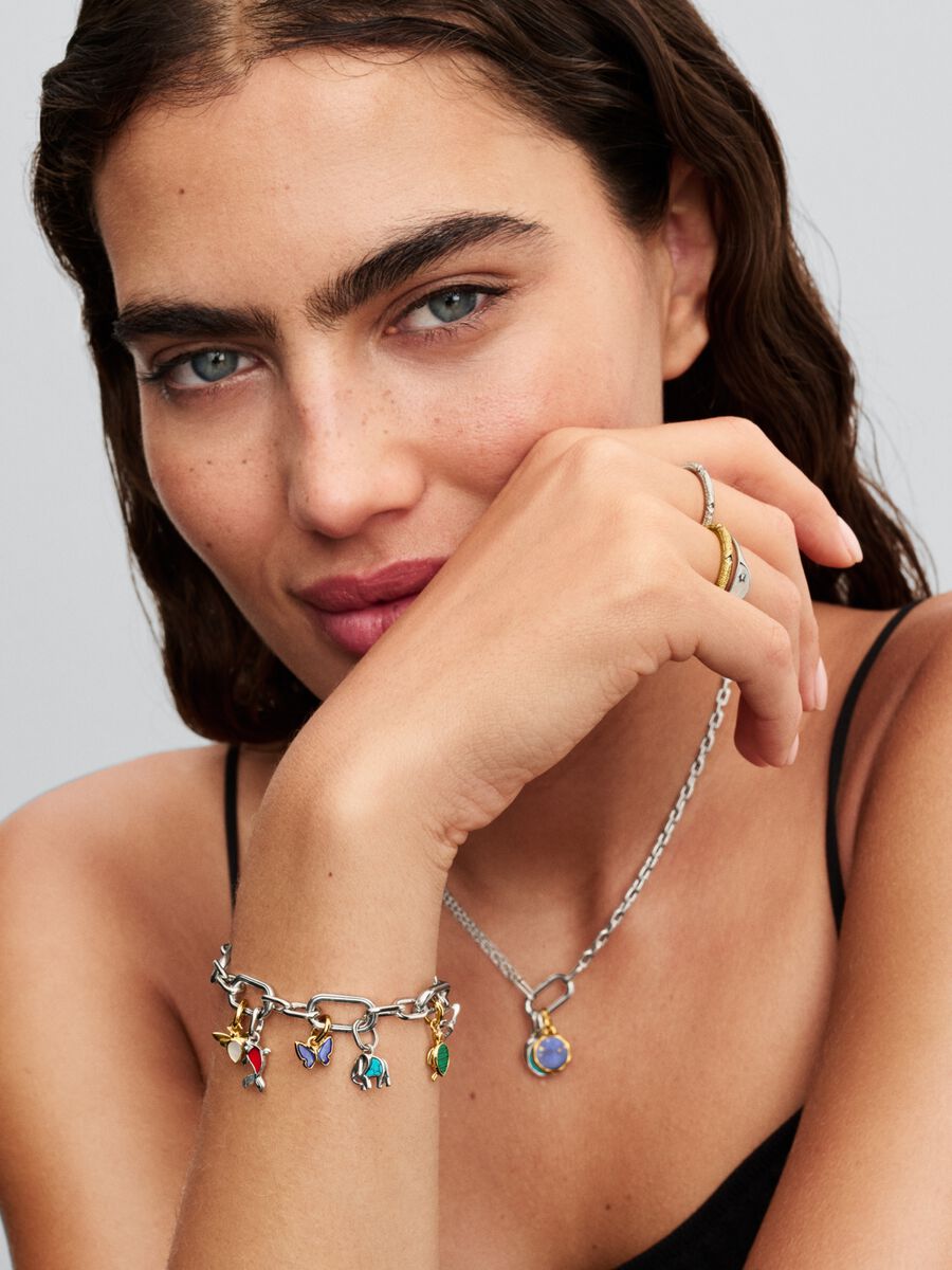 Mini Conta Pendente Elefante Turquesa Prata