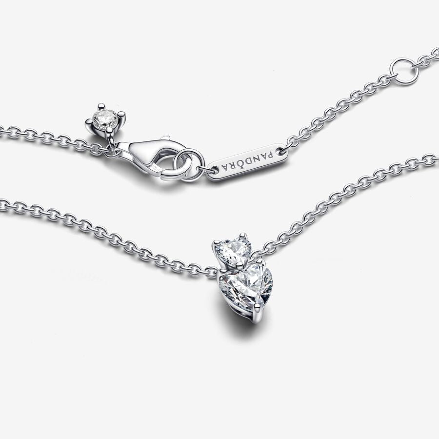 Colar Pandora Double Heart Pendant Sparkling