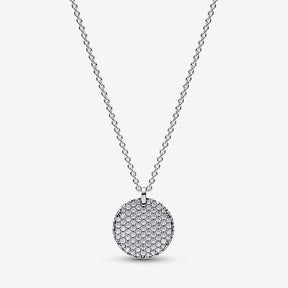 Colar Pendente Redondo Pavé Pandora Timeless