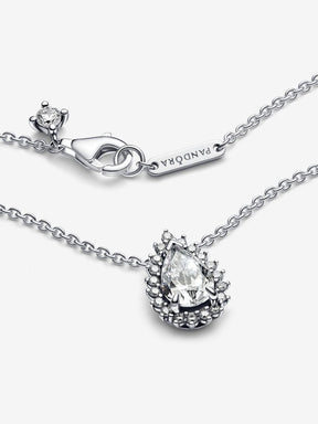 Colar Brilhante Auréola Pera Prata