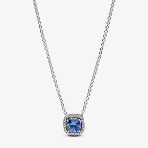 Colar Pendente Auréola Quadrada Brilhante