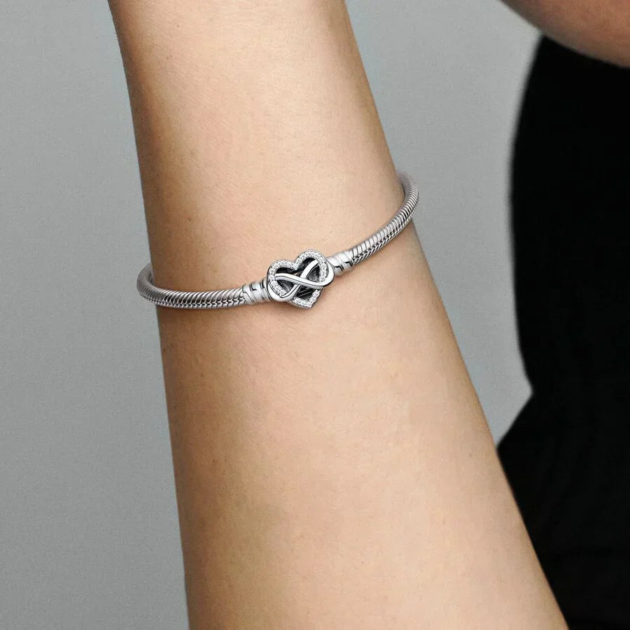 Pulseira Malha Snake Sparkling Infinity Heart