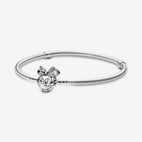 Pulseira de Malha Snake Fecho Minnie Pavé Disney Pandora Moments