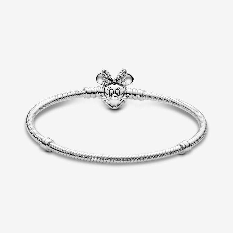 Pulseira de Malha Snake Fecho Minnie Pavé Disney Pandora Moments