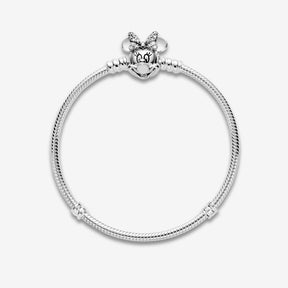 Pulseira de Malha Snake Fecho Minnie Pavé Disney Pandora Moments