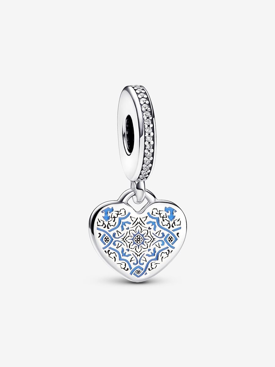 Conta Pendente Azulejo Tradicional Português Prata