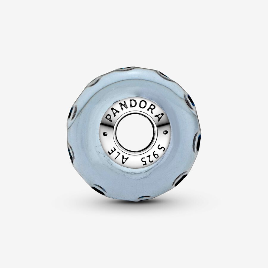 Conta Murano Iridescente Ondulado Azul