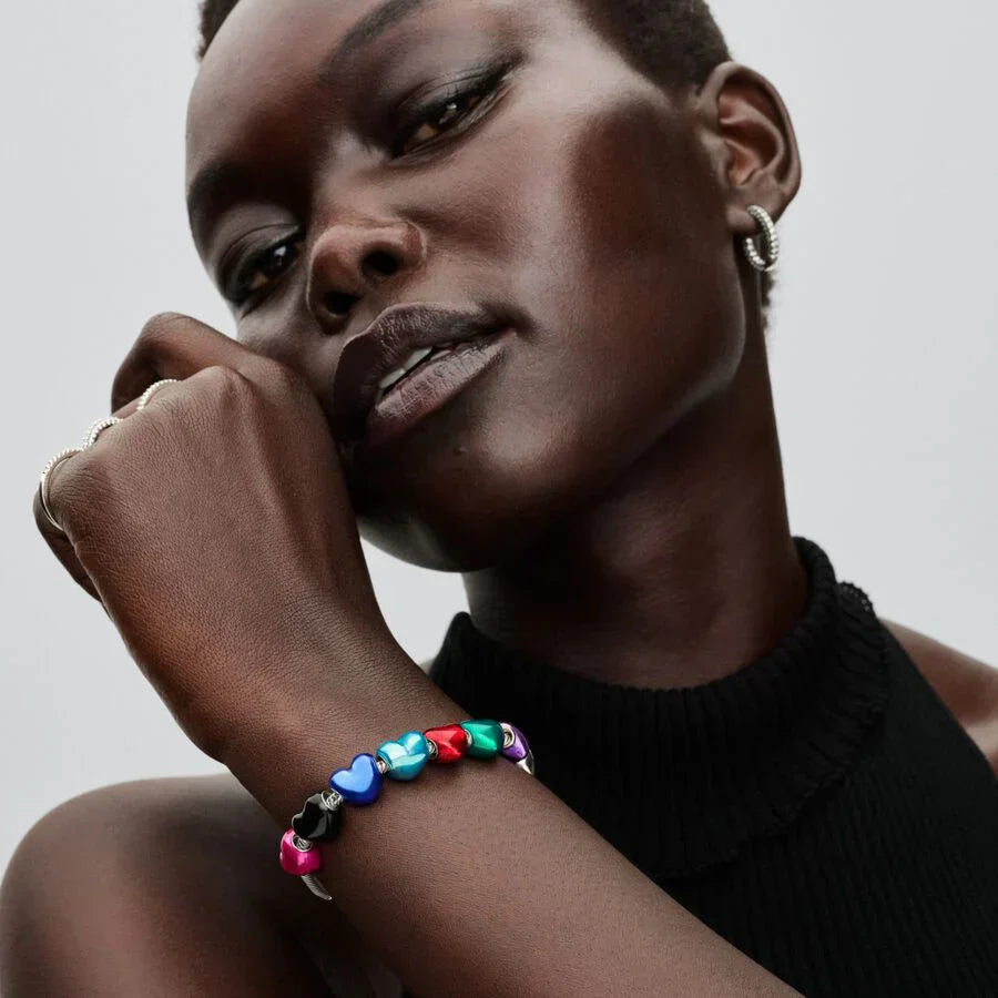 Conta Coração Azul Metálico