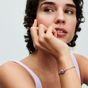 Conta Rosa em Flor Cor-de-rosa