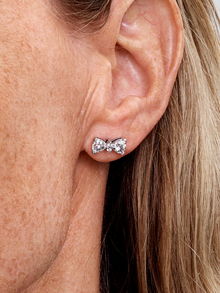 Brincos Espigão Laço Brilhante