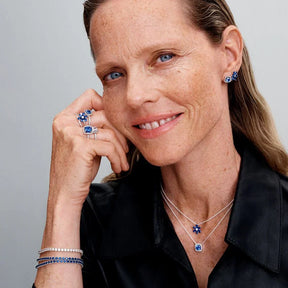 Pulseira de Ténis Azul Cintilante