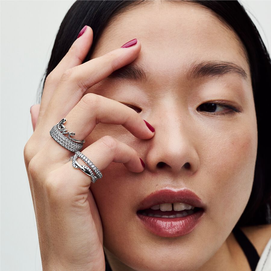 Anel Sparkling Intertwined Wave