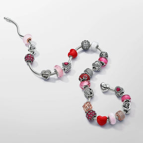 Conta Vidro Murano Rosa Mate